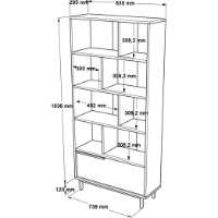 Etajeră Trendy ON4-S Oak/Walnut 175.6x83.9x29.6cm GTR000491 imaginea #6 — magazin online Desire.md