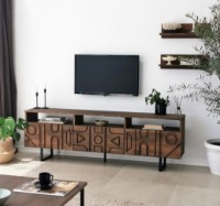 Тумба под ТВ Trendy Aristo Walnut/Black 170x55x30cm GTR000349 фото №5 — интернет-магазин Desire.md