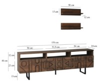 Тумба под ТВ Trendy Aristo Walnut/Black 170x55x30cm GTR000349 фото №4 — интернет-магазин Desire.md