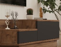 Тумба под ТВ Trendy Asir Walnut/Anthracit 160x35x35cm GTR000367 фото №2 — интернет-магазин Desire.md