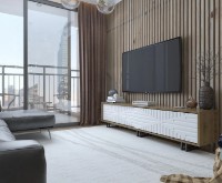 Тумба под ТВ Trendy Askal Oak/White/Black 180x47.4x35cm GTR006401 фото №2 — интернет-магазин Desire.md