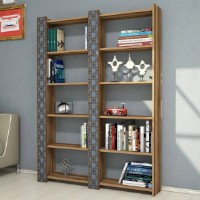 Etajeră Trendy Orasul Walnut/Blue 170x124.6x24.2cm GTR000457