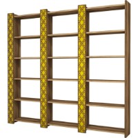 Etajeră Trendy Orasul Walnut/Yellow 170x184.6x24.2cm GTR000467 imaginea #2 — magazin online Desire.md