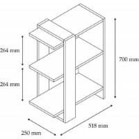 Стеллаж Trendy Ova Oak/Anthracit 70x51.8x25cm GTR006036 фото №4 — интернет-магазин Desire.md