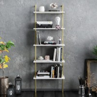 Стеллаж Trendy Paula White/Gold 174x60x22cm GTR006023 фото №5 — интернет-магазин Desire.md