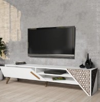 Тумба под ТВ Trendy Beril White/Walnut 180x40x37cm GTR000138 фото №4 — интернет-магазин Desire.md