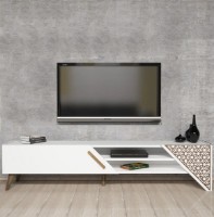Тумба под ТВ Trendy Beril White/Walnut 180x40x37cm GTR000138