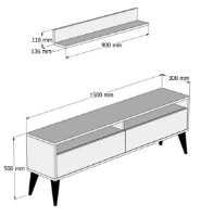 Тумба под ТВ Trendy Cel mai bun Walnut 150x50x30cm GTR000063 фото №3 — интернет-магазин Desire.md