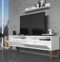 Тумба под ТВ Trendy Cel mai bun White/Walnut 150x50x30cm GTR000064 фото №2 — интернет-магазин Desire.md