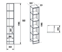 Etajeră Trendy Polka Gold/Black/Black Marble 178.5x31.3x32.2cm GTR006068 imaginea #4 — magazin online Desire.md