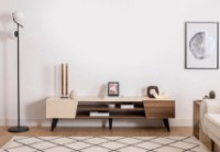 Тумба под ТВ Trendy Clark Walnut/Beige/Black 180x45x37cm GTR006404