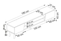 Тумба под ТВ Trendy Clark Walnut/Beige/Black 180x45x37cm GTR006404 фото №5 — интернет-магазин Desire.md