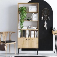 Etajeră Trendy Pollux Sapphire Oak/Black 175x60x30cm GTR006061