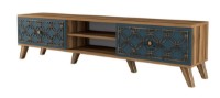 Тумба под ТВ Trendy Clasa Walnut/Blue 180x44x35cm GTR000087 фото №4 — интернет-магазин Desire.md