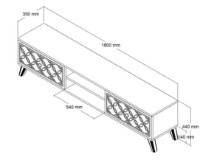 Тумба под ТВ Trendy Clasa Walnut/Cream 180x44x35cm GTR000088 фото №2 — интернет-магазин Desire.md