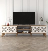 Тумба под ТВ Trendy Clasa Walnut/White 180x44x35cm GTR000089