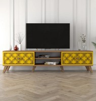Тумба под ТВ Trendy Clasa Walnut/Yellow 180x44x35cm GTR000090