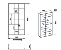 Etajeră Trendy Presto Walnut/Black 173.2x90x29.5cm GTR006064 imaginea #4 — magazin online Desire.md