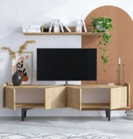 Тумба под ТВ Trendy Cursa Oak/Black 150x57x40cm GTR000029 фото №4 — интернет-магазин Desire.md