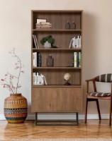 Etajeră Trendy Rea Walnut/Black 182x80x36cm GTR000542