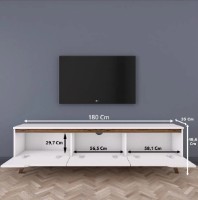 Comodă TV Trendy D1 794 White/Walnut 180x48.3x35cm GTR000373 imaginea #3 — magazin online Desire.md