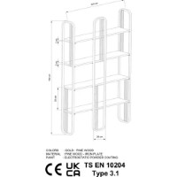 Стеллаж Trendy Sierra Gold 182x124x26cm GTR006043 фото №5 — интернет-магазин Desire.md