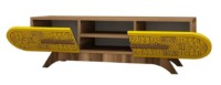 Тумба под ТВ Trendy Defne Walnut/Yellow 145x37x35cm GTR000078 фото №2 — интернет-магазин Desire.md