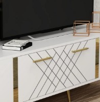 Comodă TV Trendy Detas White/Gold 150x48.2x35cm GTR006398 imaginea #3 — magazin online Desire.md