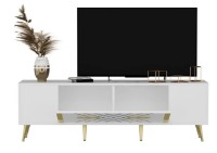 Comodă TV Trendy Detas White/Gold 150x48.2x35cm GTR006398 imaginea #4 — magazin online Desire.md