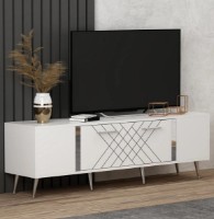 Comodă TV Trendy Detas White/Silver 150x48.2x35cm GTR006399 imaginea #2 — magazin online Desire.md