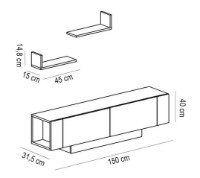 Тумба под ТВ Trendy Ekol White 150x40x31.5cm GTR006455 фото №4 — интернет-магазин Desire.md