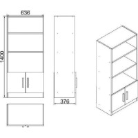 Etajeră Trendy VO4-BA Walnut/Anthracit 140x63.6x37.6cm GTR000483 imaginea #4 — magazin online Desire.md