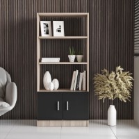 Etajeră Trendy VO4-OB Oak/Black 140x64x35.5cm GTR000484
