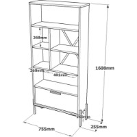 Etajeră Trendy VS4-CGA Brown/Grey/Anthracit 160.8x75.5x25.5cm GTR000488 imaginea #4 — magazin online Desire.md