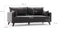 Canapea Trendy Bella Anthracit 208x85x81cm GTR003034 imaginea #7 — magazin online Desire.md