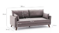 Canapea Trendy Bella Brown 208x85x81cm GTR003035 imaginea #8 — magazin online Desire.md