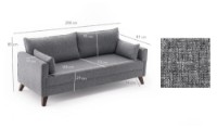 Canapea Trendy Bella Grey 208x85x81cm GTR003038 imaginea #6 — magazin online Desire.md