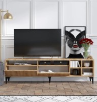 Comodă TV Trendy Eva Oak/Black 180x52x35cm GTR000028 imaginea #2 — magazin online Desire.md
