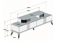 Comodă TV Trendy Eylul White/Walnut 168x51.6x39cm GTR000142 imaginea #4 — magazin online Desire.md