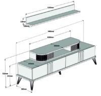 Comodă TV Trendy Eylul Walnut 168x51.6x39cm GTR000145 imaginea #2 — magazin online Desire.md