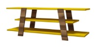 Comodă TV Trendy Floare Yellow/Walnut 120x42x33.6cm GTR000048 imaginea #2 — magazin online Desire.md