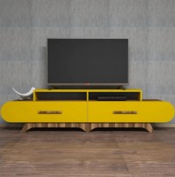 Comodă TV Trendy Flora Walnut/Yellow 205x50x36.8cm GTR000096