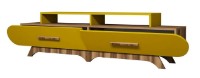 Comodă TV Trendy Flora Walnut/Yellow 205x50x36.8cm GTR000096 imaginea #2 — magazin online Desire.md