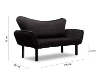 Canapea Trendy Chatto Black 140x70x65cm GTR002979 imaginea #2 — magazin online Desire.md