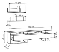 Comodă TV Trendy Gara Anthracit 180x42x32cm GTR000043 imaginea #4 — magazin online Desire.md