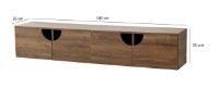 Comodă TV Trendy Grotte Walnut 180x35x35cm GTR000336 imaginea #4 — magazin online Desire.md