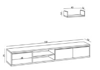 Comodă TV Trendy Heka Sapphire Oak 180x30x25cm GTR000023 imaginea #5 — magazin online Desire.md