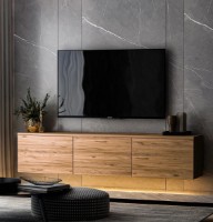 Comodă TV Trendy Iluminat cu neon Pine Atlantic 160x35x32cm GTR000200