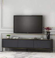 Comodă TV Trendy Imaj Anthracit/Gold/Black 180x45.2x35cm GTR000198