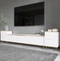 Comodă TV Trendy Imaj White/Gold 260x60x35cm GTR006465 imaginea #6 — magazin online Desire.md